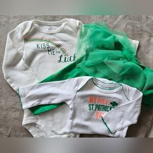 CARTERS - ST PADDYS BABY OUTFIT - 6M & 3M
